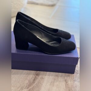 Stuart Weitzman Black Block Heel Pumps